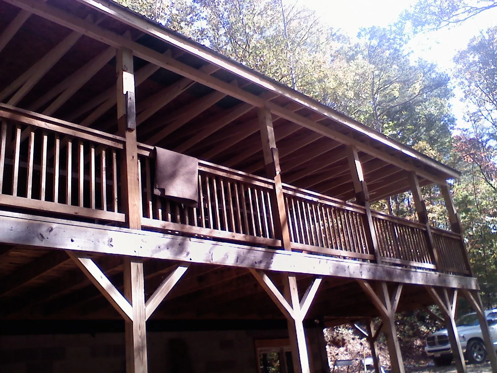 Timber framing under a new elevated porch and deck — Roof Leak Repair in Eighty Four by Roofing Brothers